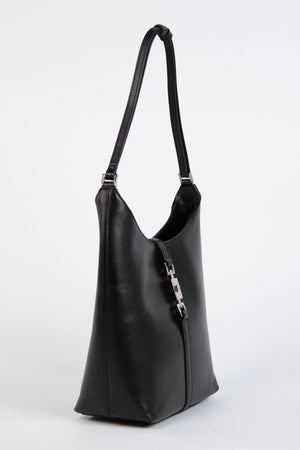 Vintage Gucci Black Leather Jackie Bucket Bag