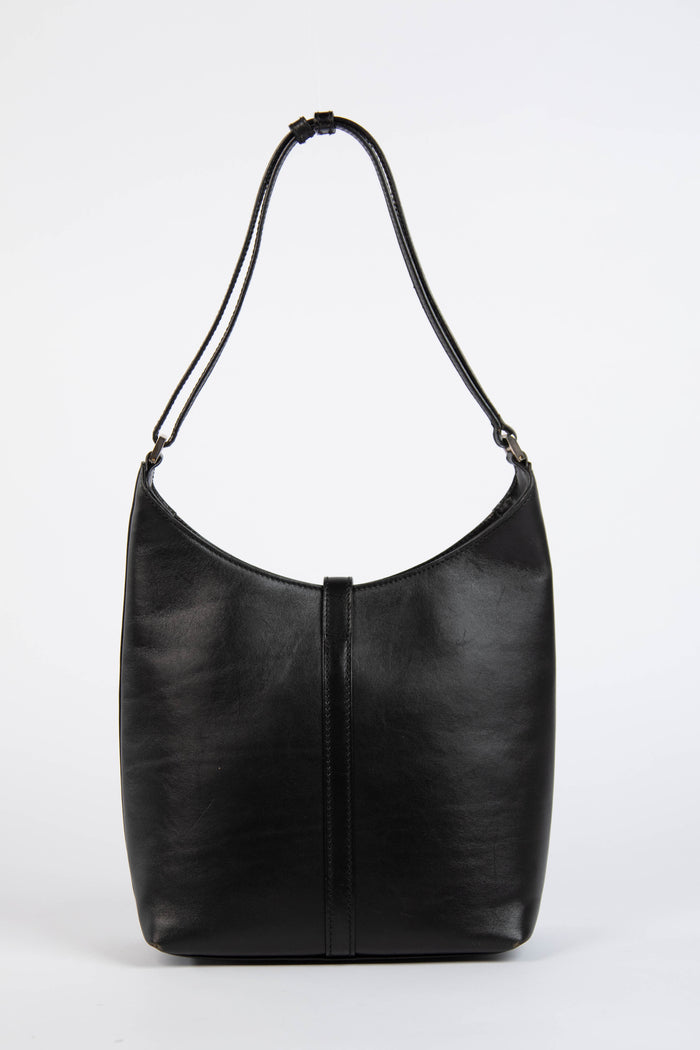 Vintage Gucci Black Leather Jackie Bucket Bag