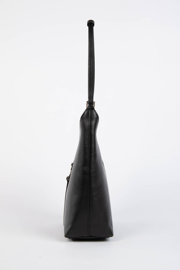 Vintage Gucci Black Leather Jackie Bucket Bag