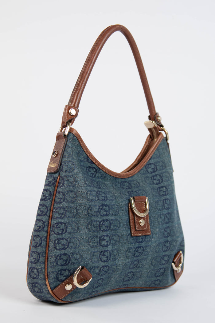 Vintage Gucci Denim Abbey D-Ring Hobo Bag