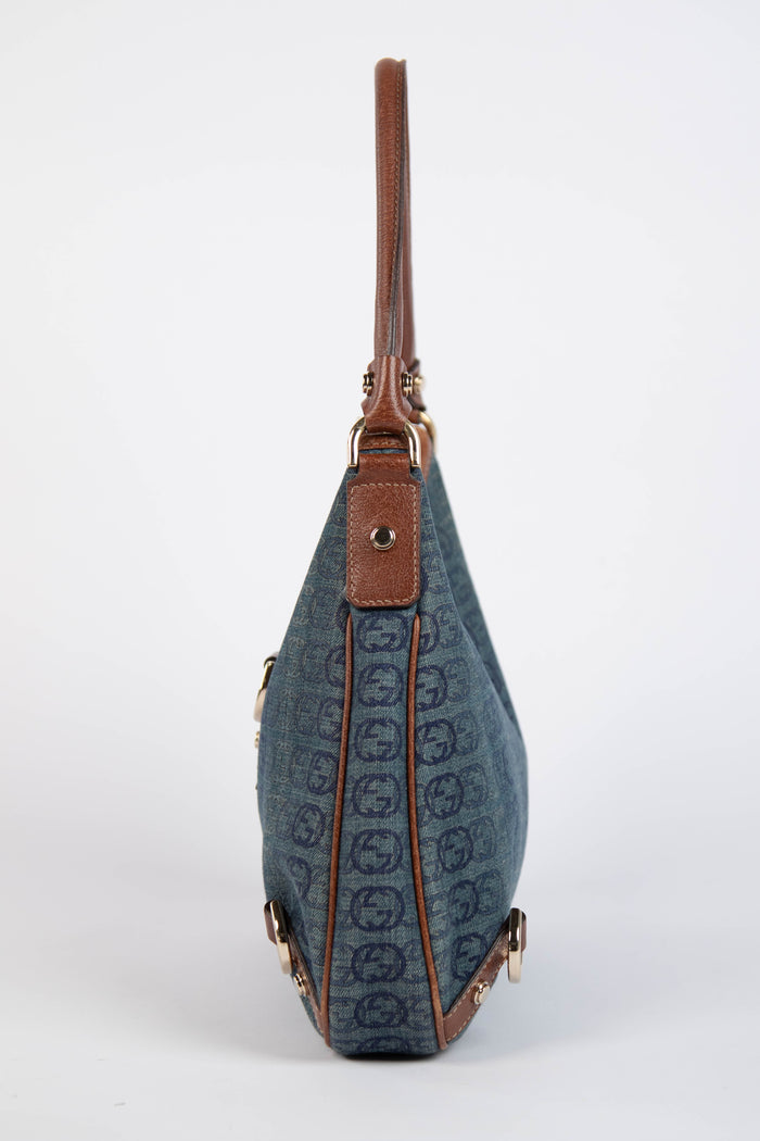 Vintage Gucci Denim Abbey D-Ring Hobo Bag
