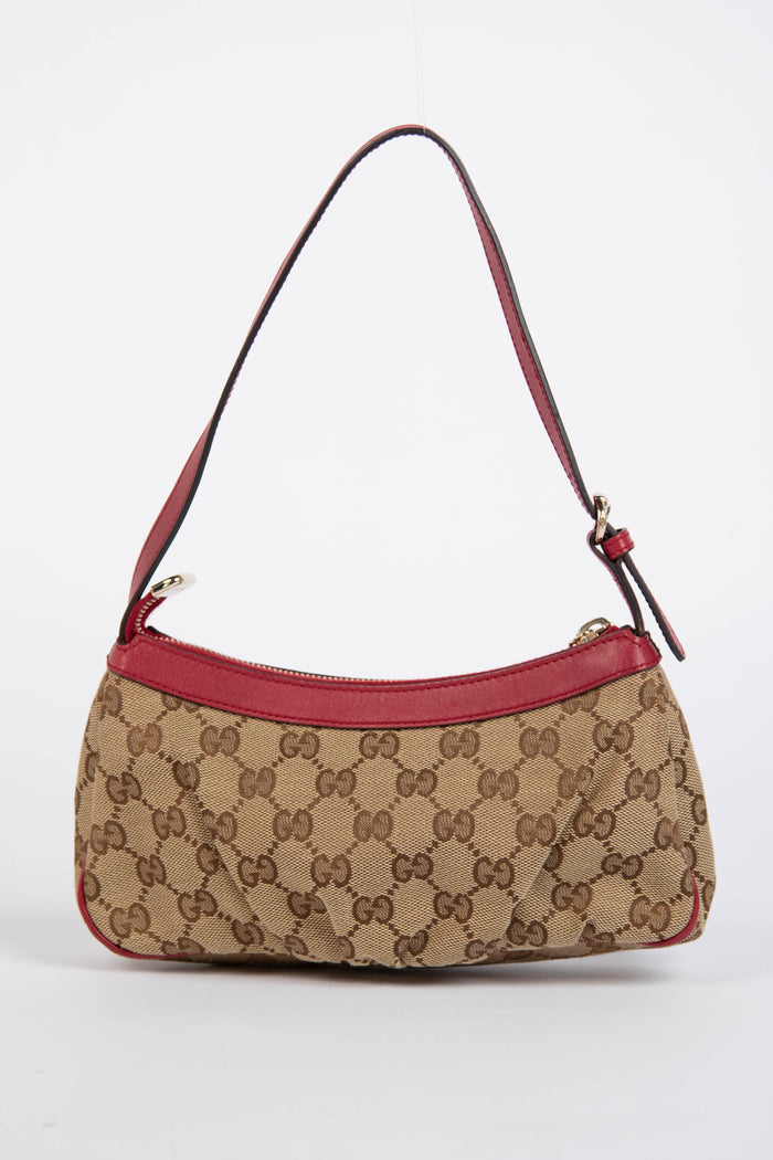 Vintage Gucci Monogram Canvas Lovely Heart Pochette