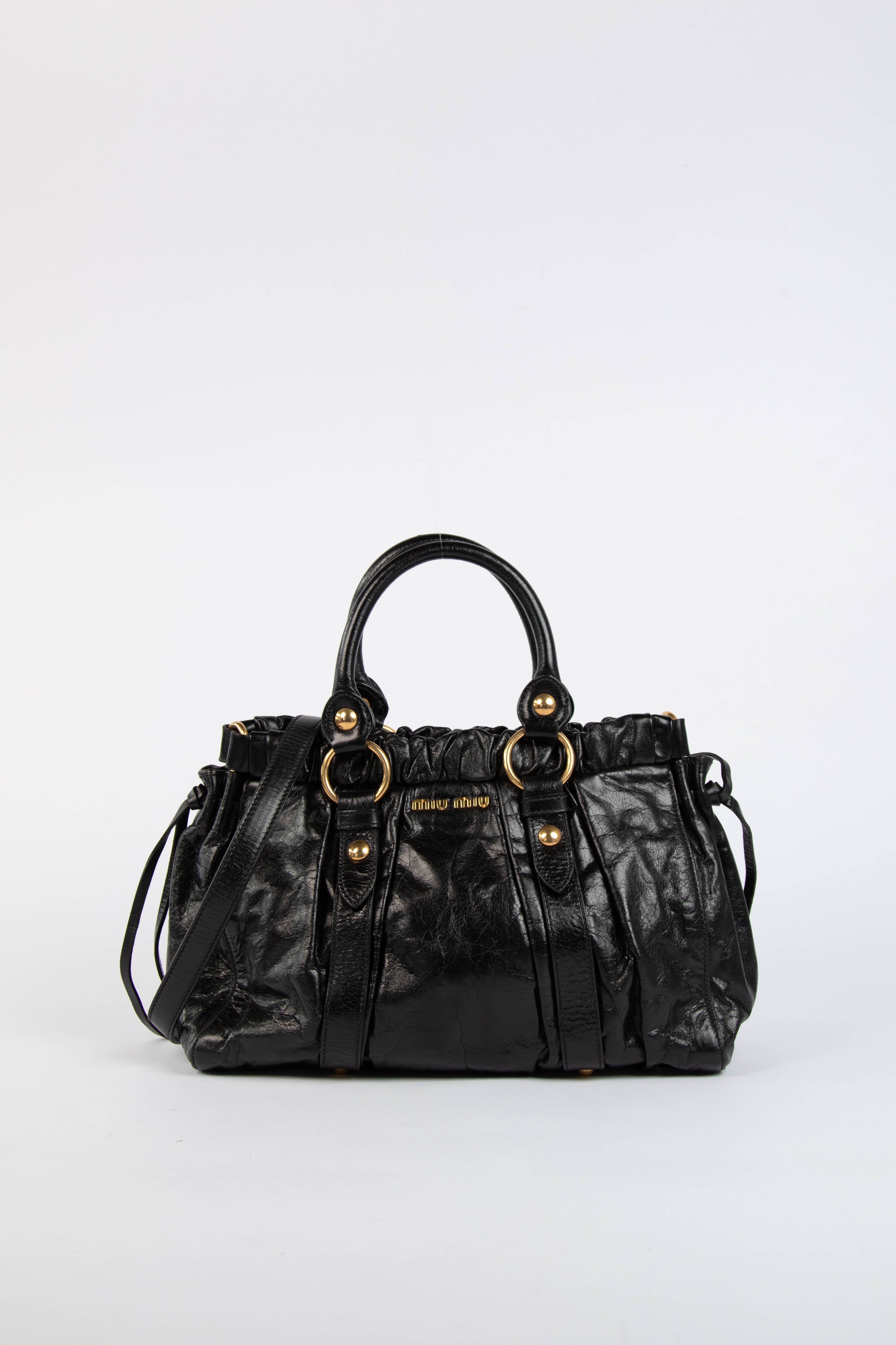 バッグ 00s Miu Miu Archive Leather Bag miu miu Archive Handbag Totebag Big Stitch String Leather