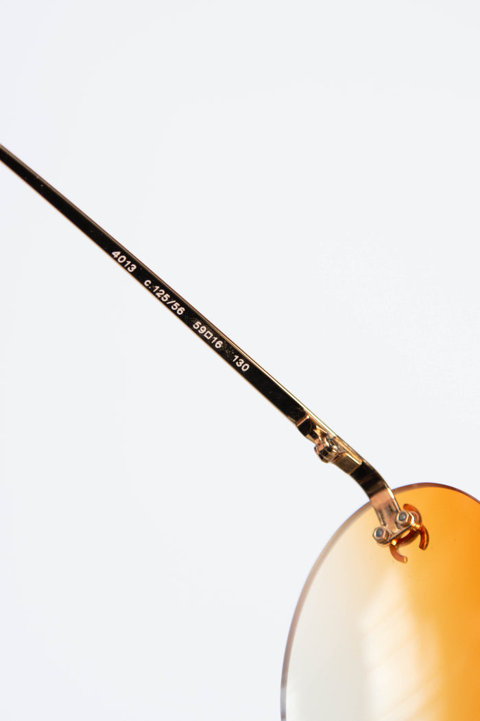 2000s Chanel Orange Gradient Oval CC Sunglasses