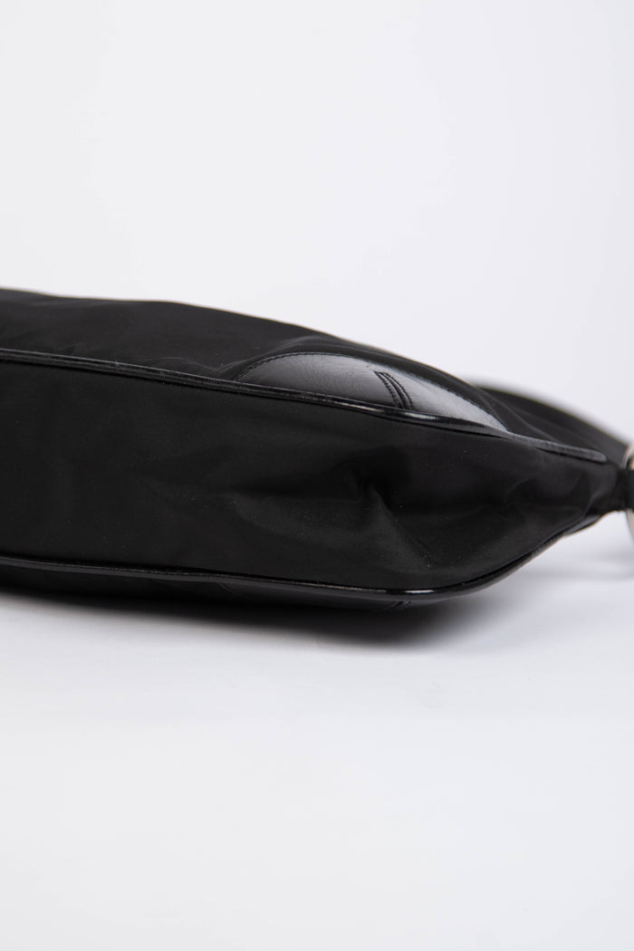 2000s Prada Black Nylon Shoulder Bag