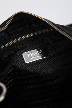 2000s Prada Black Nylon Shoulder Bag
