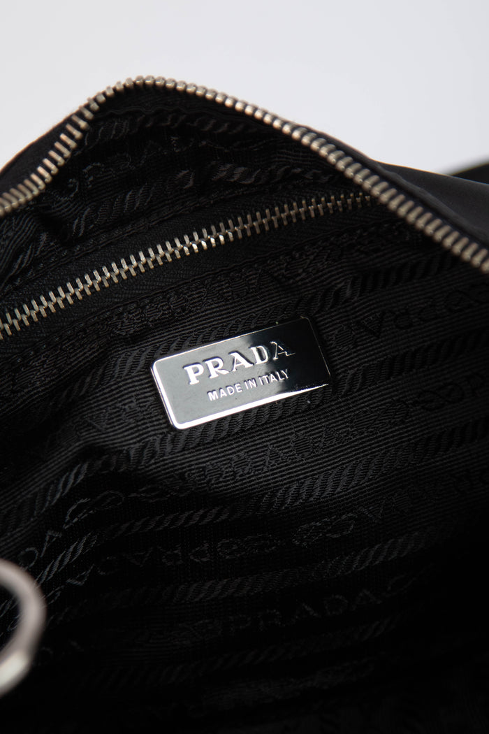 2000s Prada Black Nylon Shoulder Bag