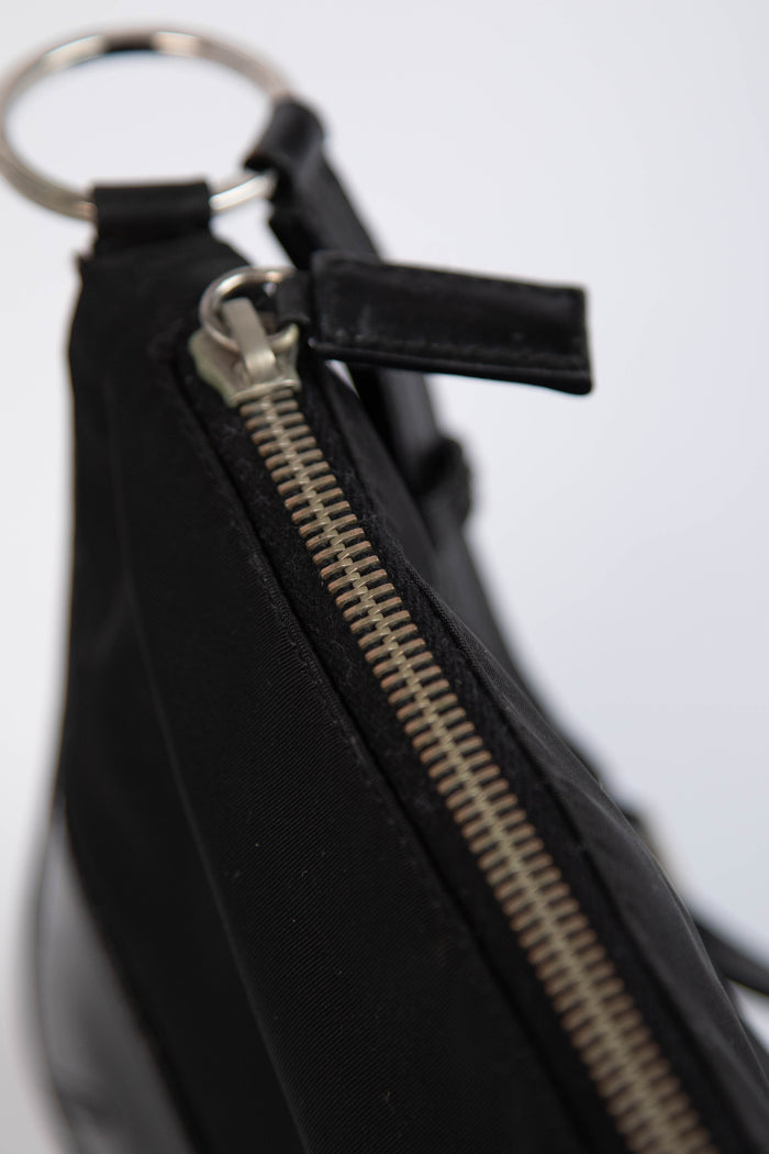 2000s Prada Black Nylon Shoulder Bag