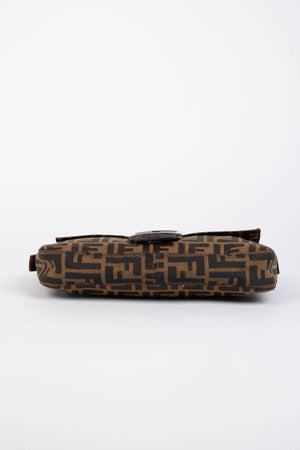 90s Fendi Zucca Baguette Monogram Shoulder Bag SHW