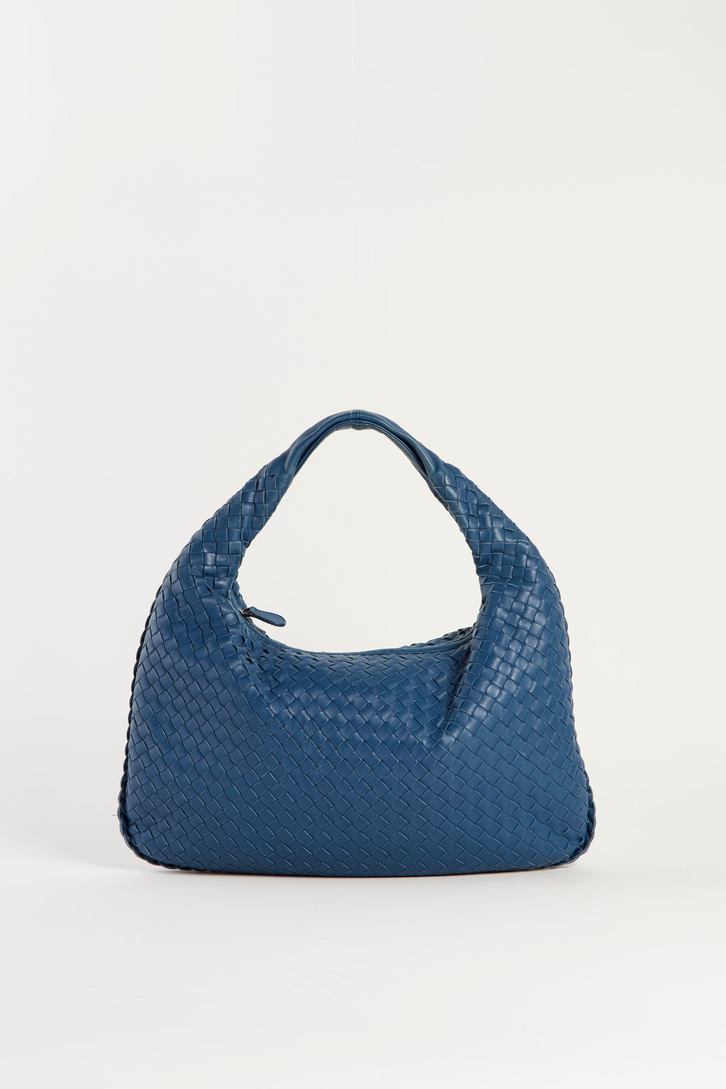 Vintage Bottega Veneta Blue Intrecciato Shoulder Bag