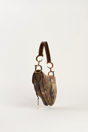 RARE Y2K Christian Dior Camo Print Saddle Bag