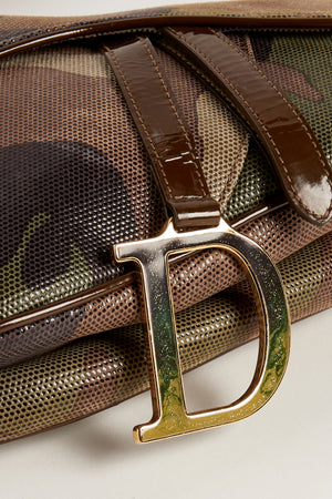 RARE Y2K Christian Dior Camo Print Saddle Bag