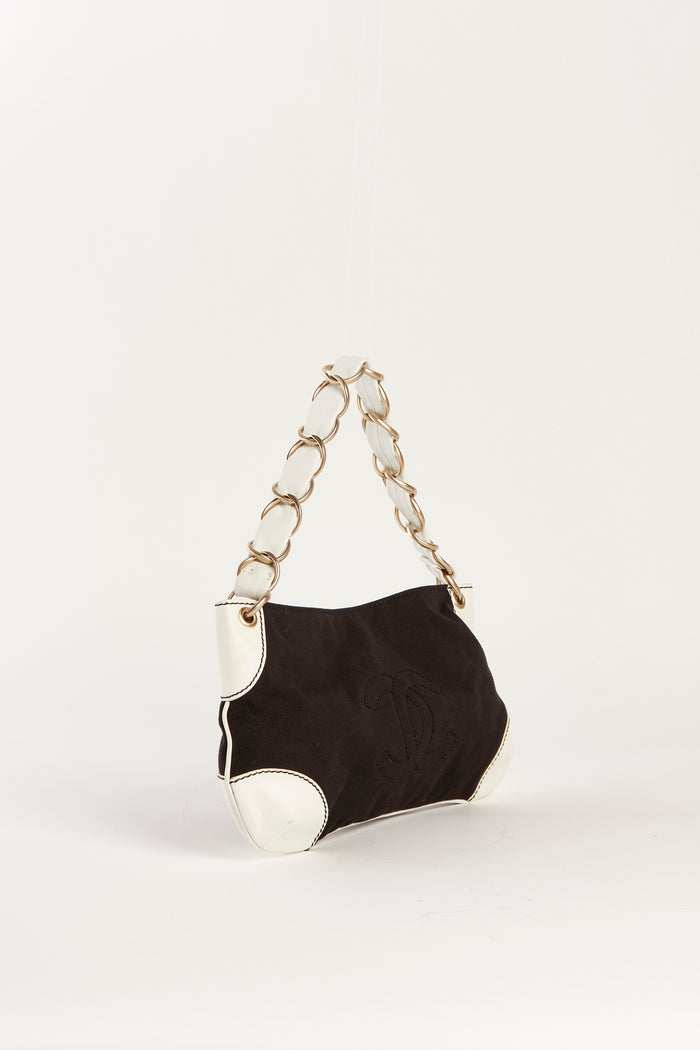 2000s Chanel Black Olsen CC Shoulder Bag