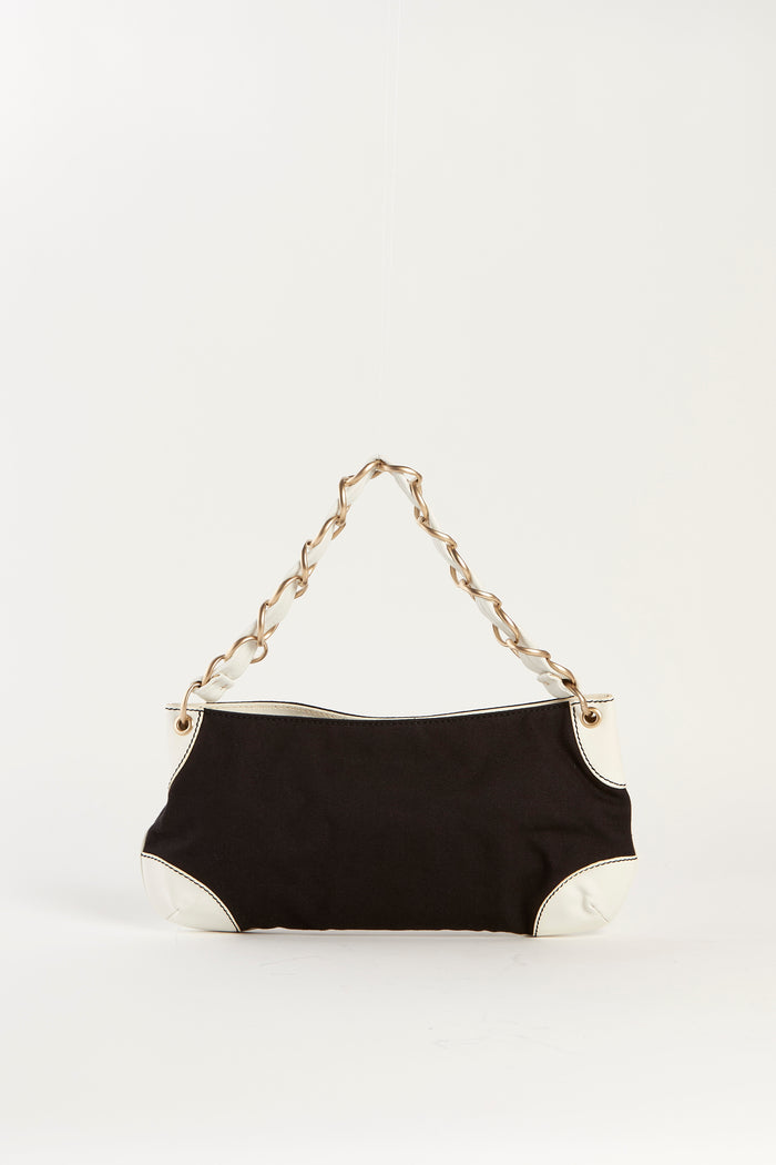 2000s Chanel Black Olsen CC Shoulder Bag