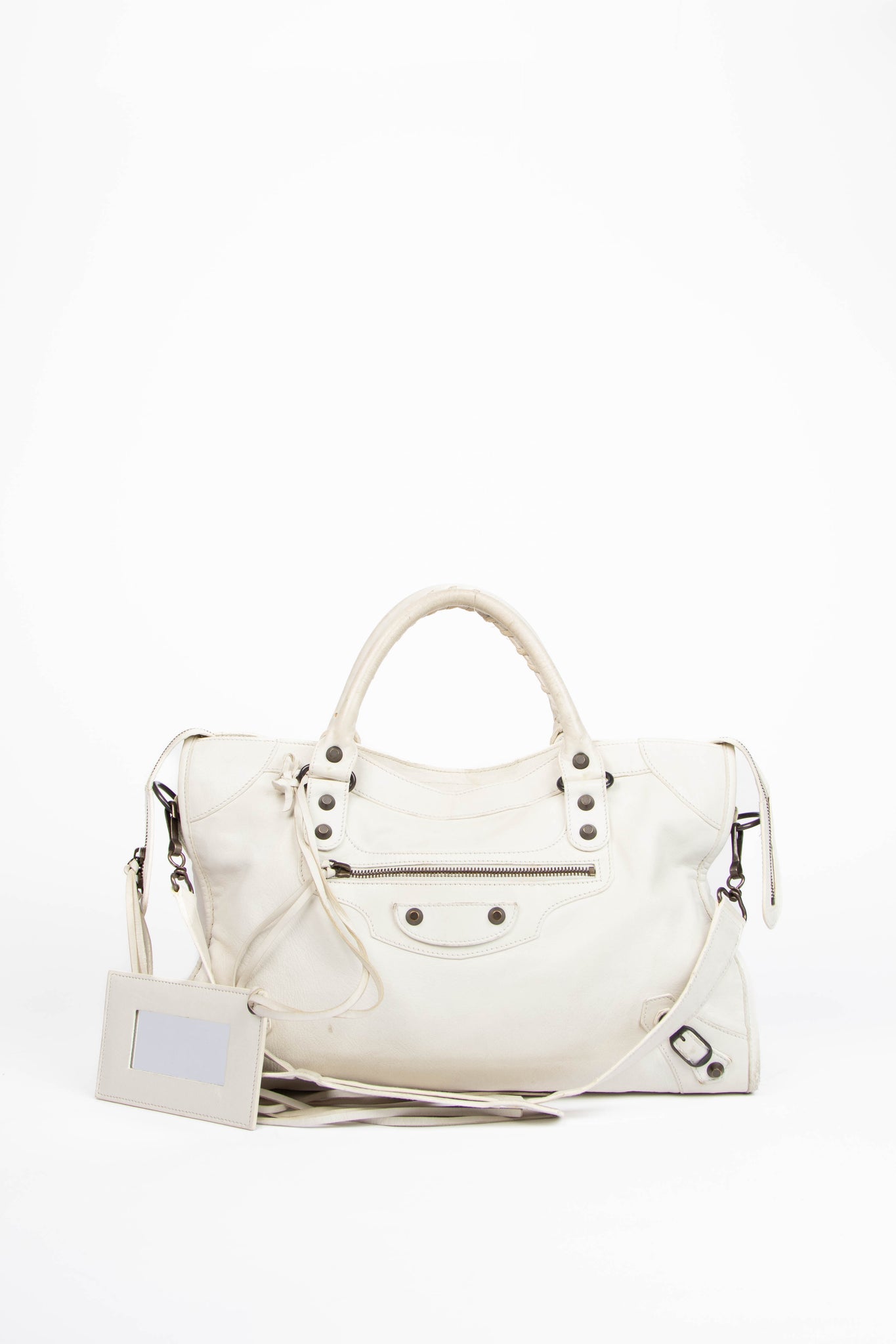 2000s Balenciaga White Leather City Bag – Break Archive