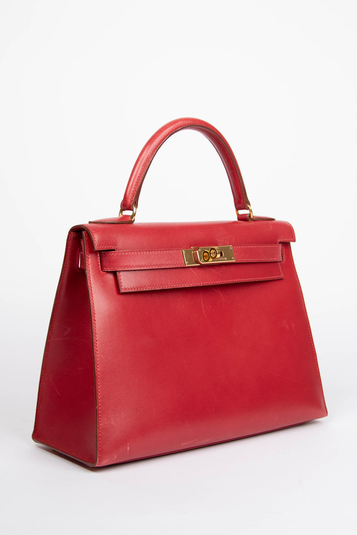 1999 Hermès Kelly 28cm in Rouge Vif Box Calf Leather with GHW