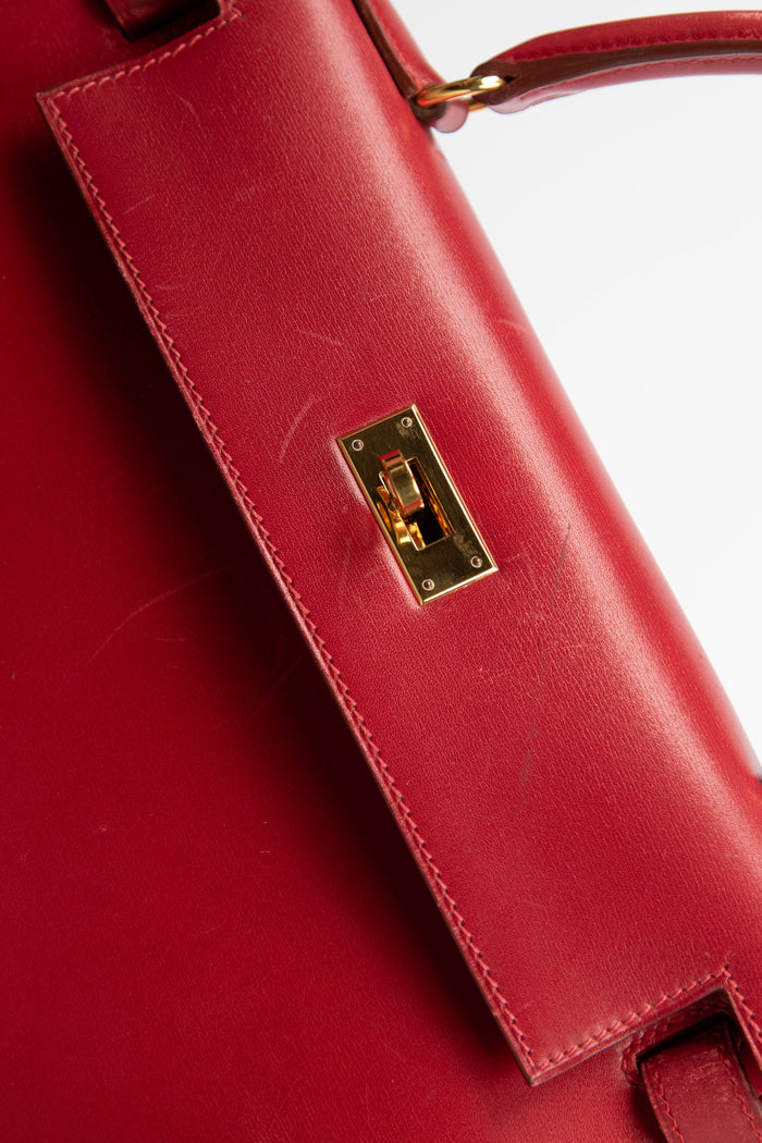 1999 Hermès Kelly 28cm in Rouge Vif Box Calf Leather with GHW
