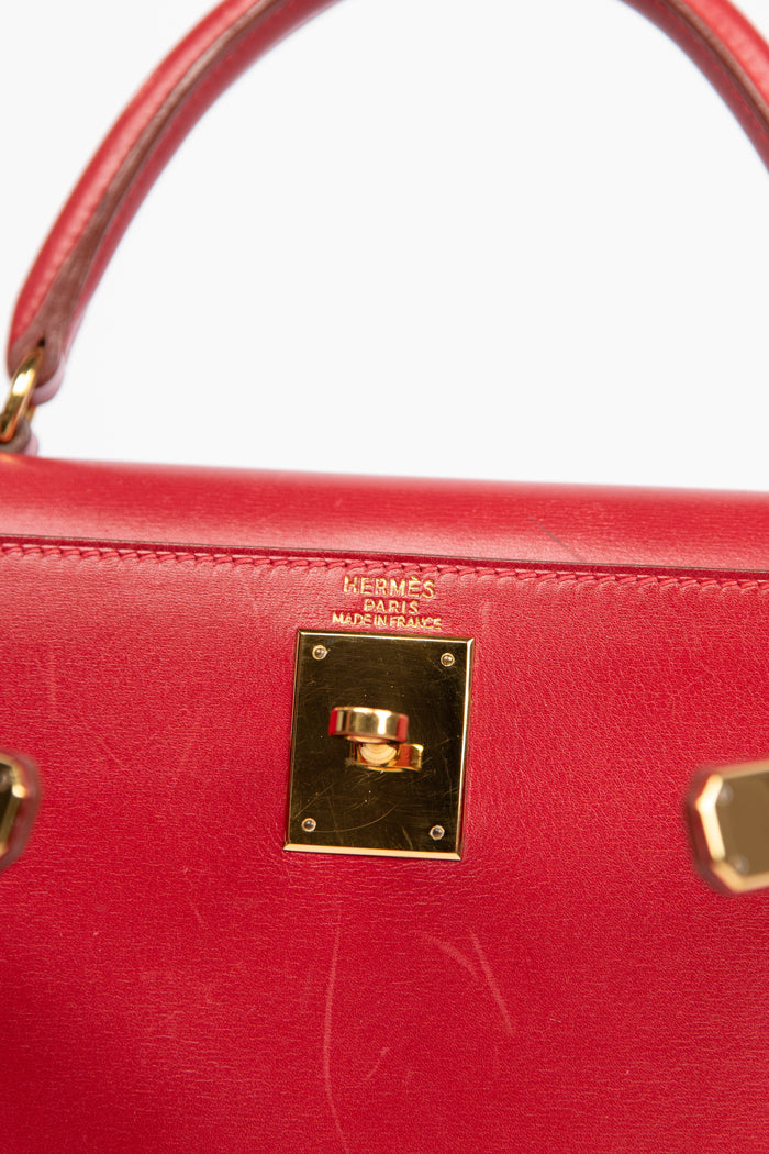 1999 Hermès Kelly 28cm in Rouge Vif Box Calf Leather with GHW