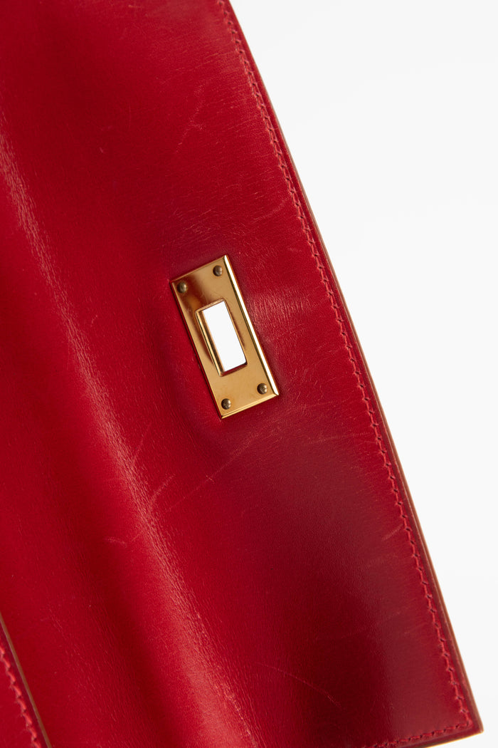 1999 Hermès Kelly 28cm in Rouge Vif Box Calf Leather with GHW