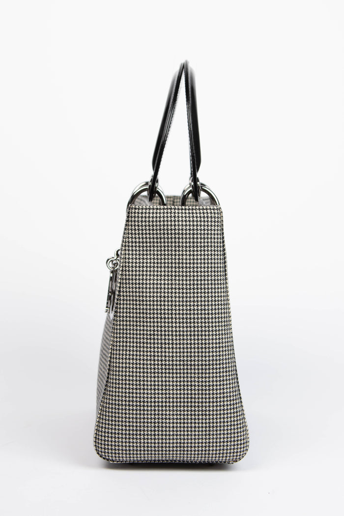 Vintage Christian Dior Houndstooth Medium Lady Dior