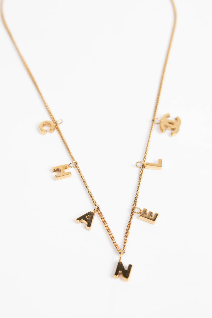 Vintage Chanel Spell Out Necklace