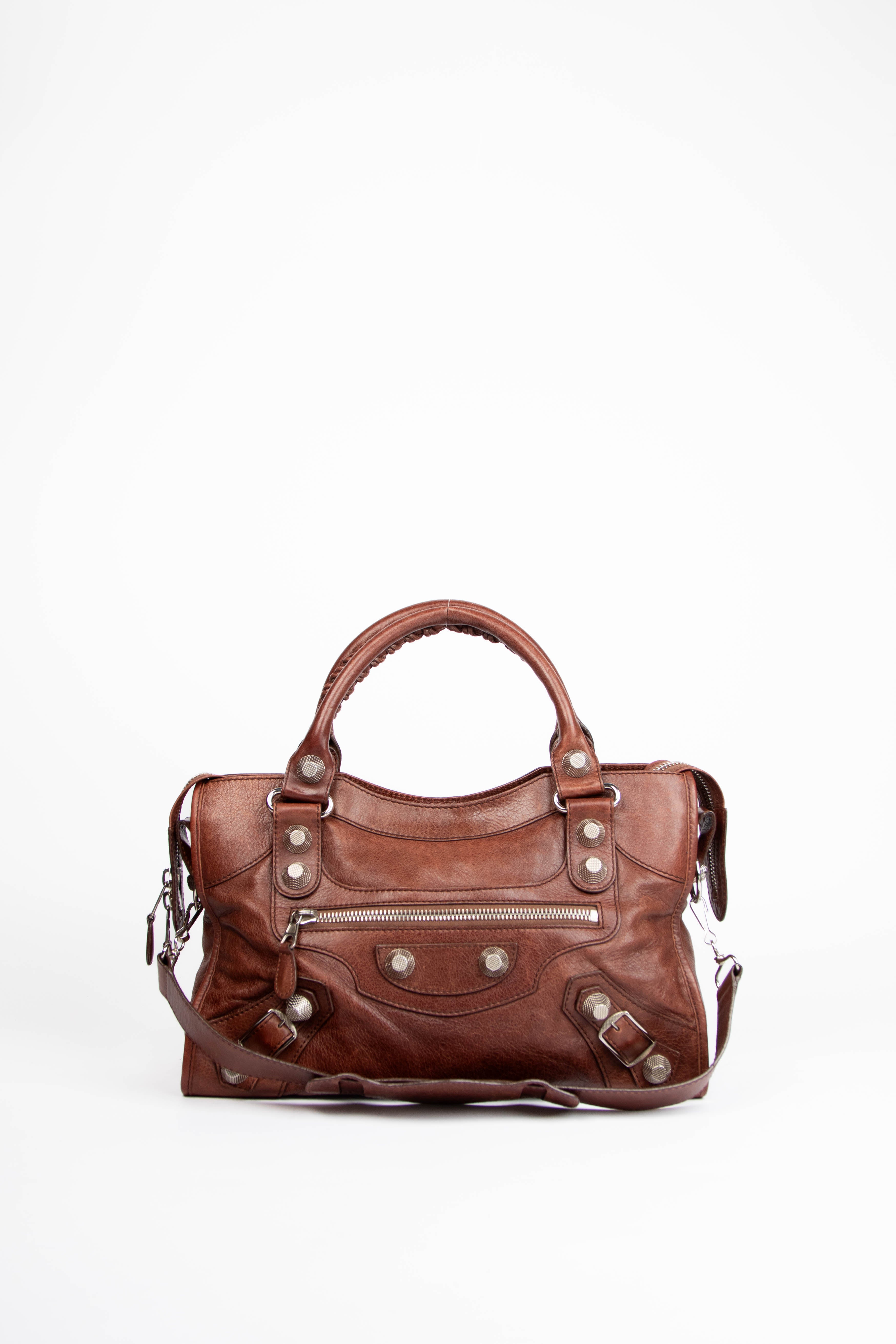2010s Balenciaga Brown Leather City Bag with Giant SHW – Break Archive