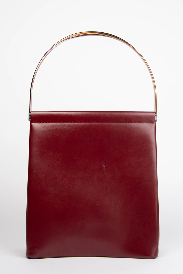 Vintage Cartier Burgundy Leather Trinity Shoulder Bag