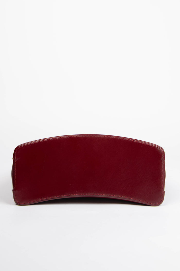 Vintage Cartier Burgundy Leather Trinity Shoulder Bag