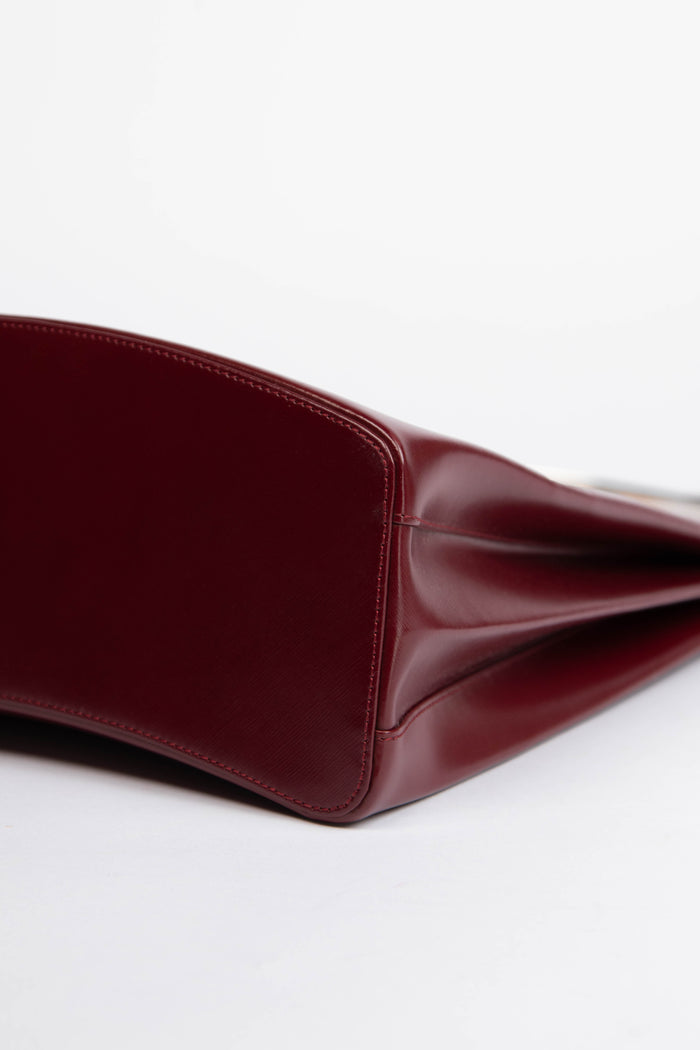 Vintage Cartier Burgundy Leather Trinity Shoulder Bag