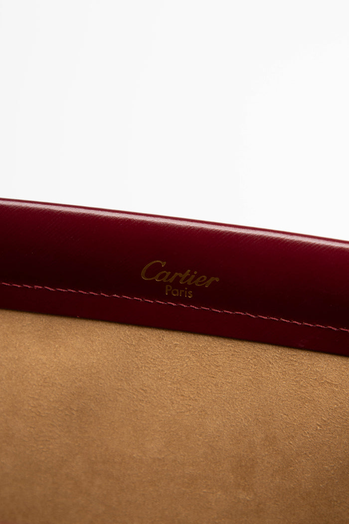 Vintage Cartier Burgundy Leather Trinity Shoulder Bag