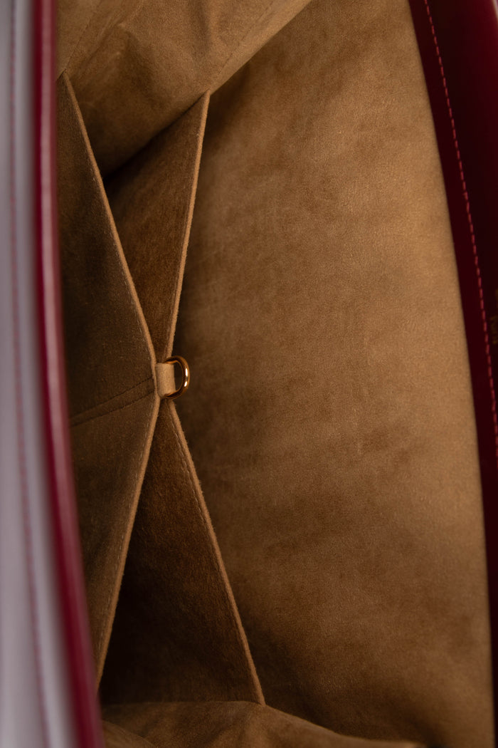 Vintage Cartier Burgundy Leather Trinity Shoulder Bag