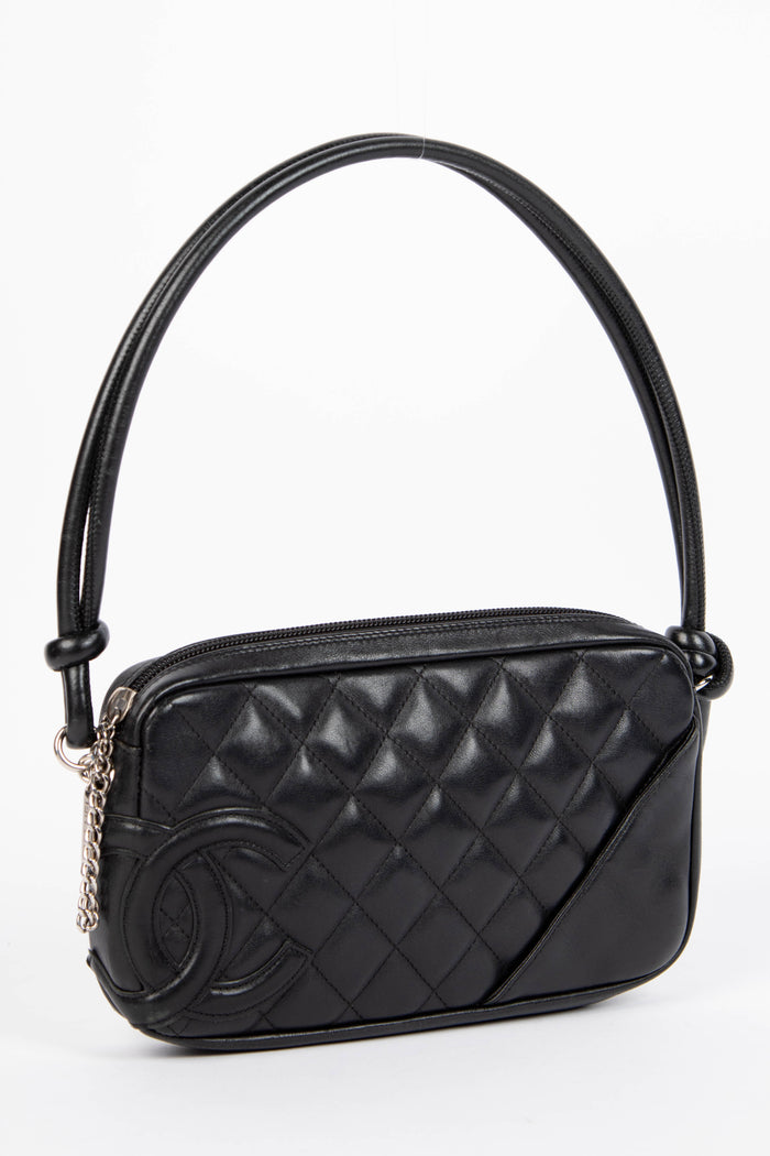2000s Chanel Black Rue Cambon Small Shoulder Bag