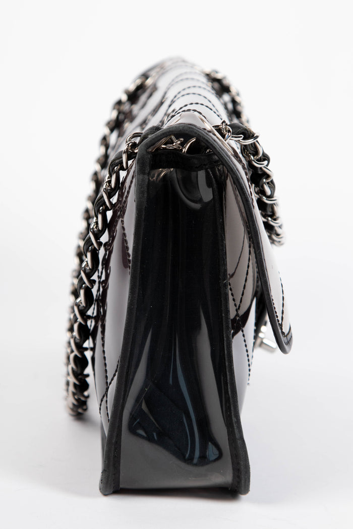 2000s Chanel Black PVC Single Flap Bag
