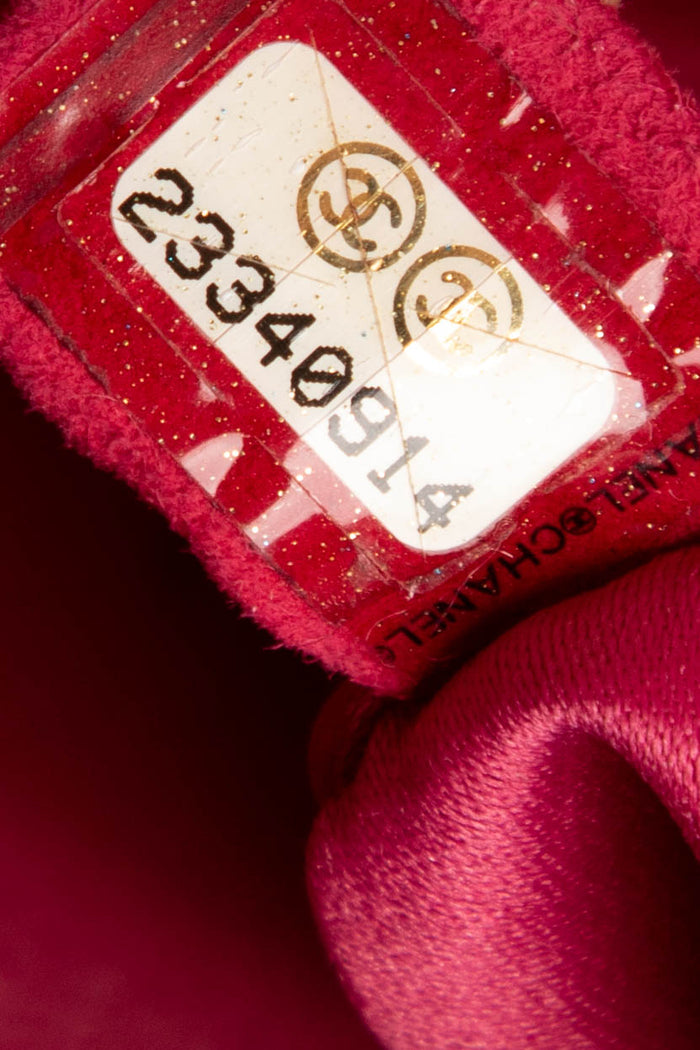 SUPER RARE 2010s Chanel Pink Sequin Micro Single Flap Bag