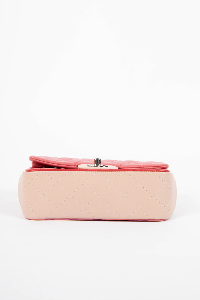 2010s Chanel Valentines Tri-Colour Lambskin Leather Mini Rectangular Single Flap Bag