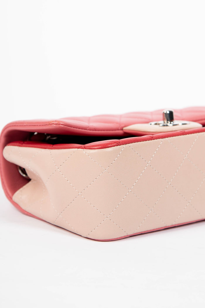 2010s Chanel Valentines Tri-Colour Lambskin Leather Mini Rectangular Single Flap Bag