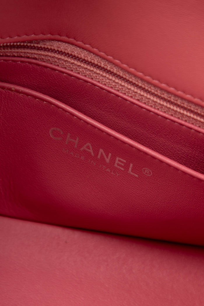 2010s Chanel Valentines Tri-Colour Lambskin Leather Mini Rectangular Single Flap Bag