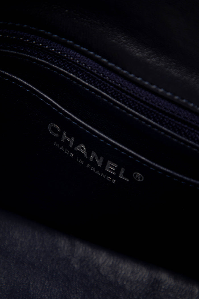 2010s Chanel Metallic Purple Tweed Mini Rectangular Single Flap Bag