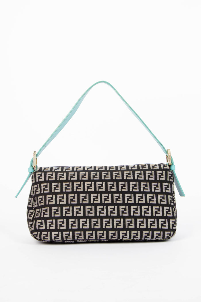 Vintage Fendi Black Zucchino Shoulder Bag