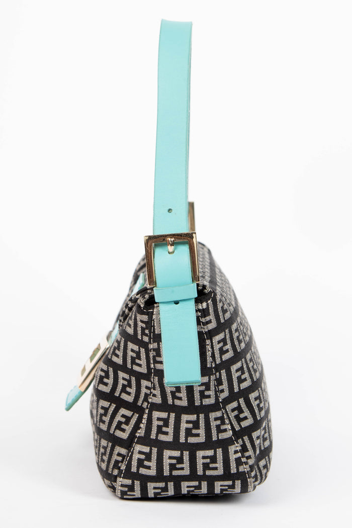 Vintage Fendi Black Zucchino Shoulder Bag