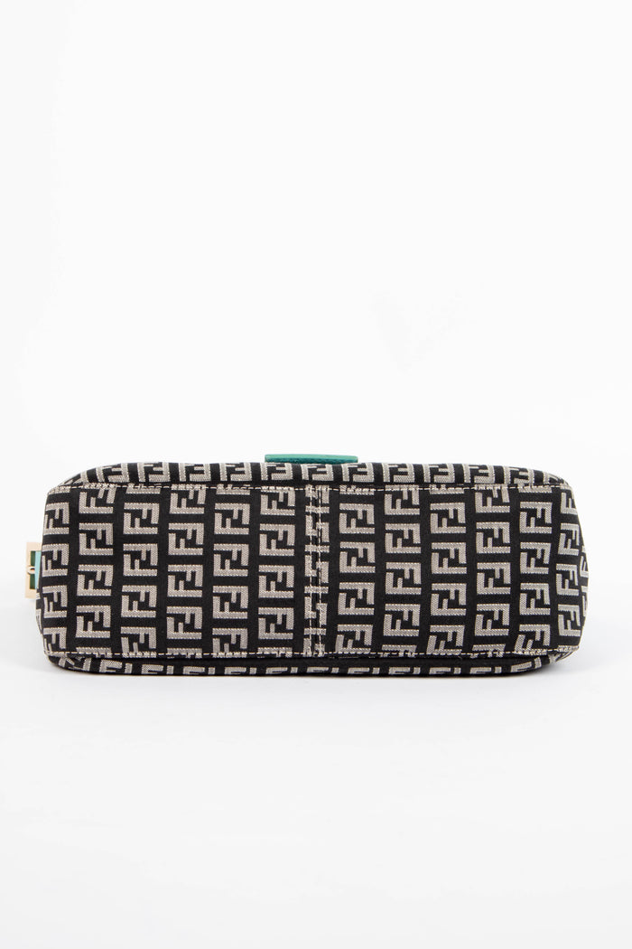 Vintage Fendi Black Zucchino Shoulder Bag