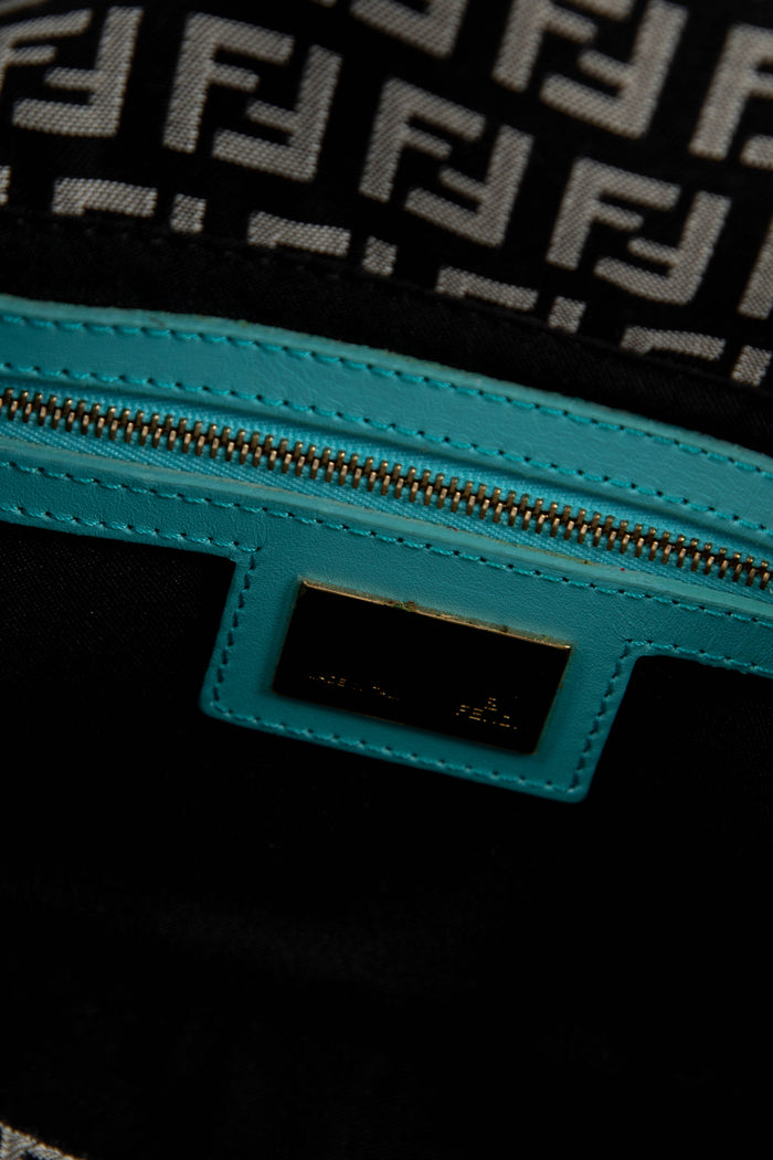 Vintage Fendi Black Zucchino Shoulder Bag