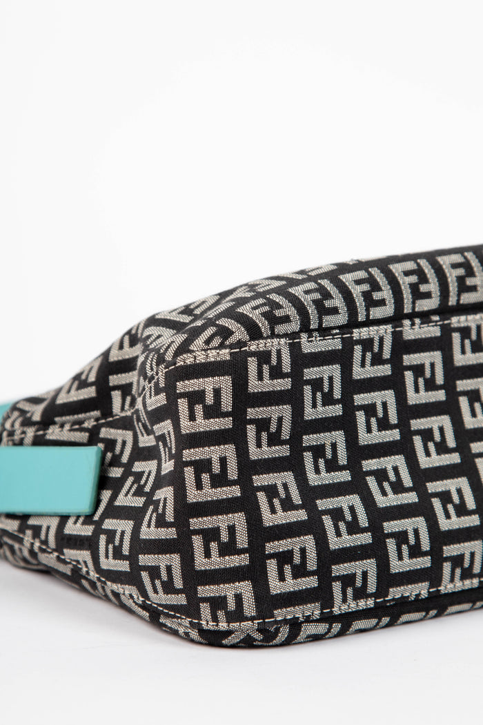 Vintage Fendi Black Zucchino Shoulder Bag