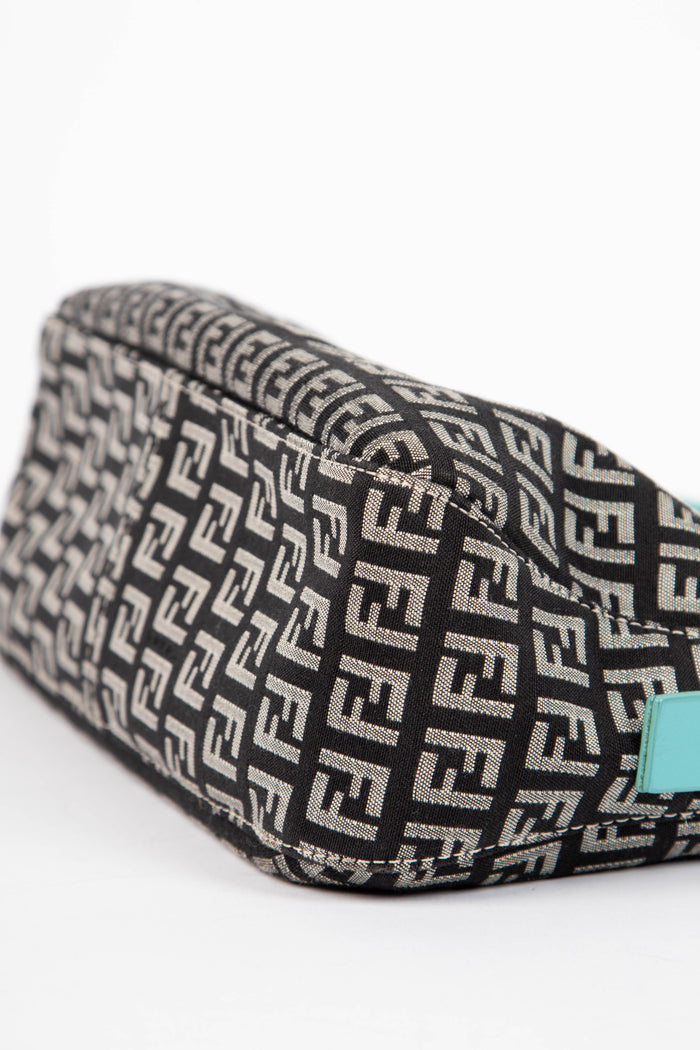 Vintage Fendi Black Zucchino Shoulder Bag