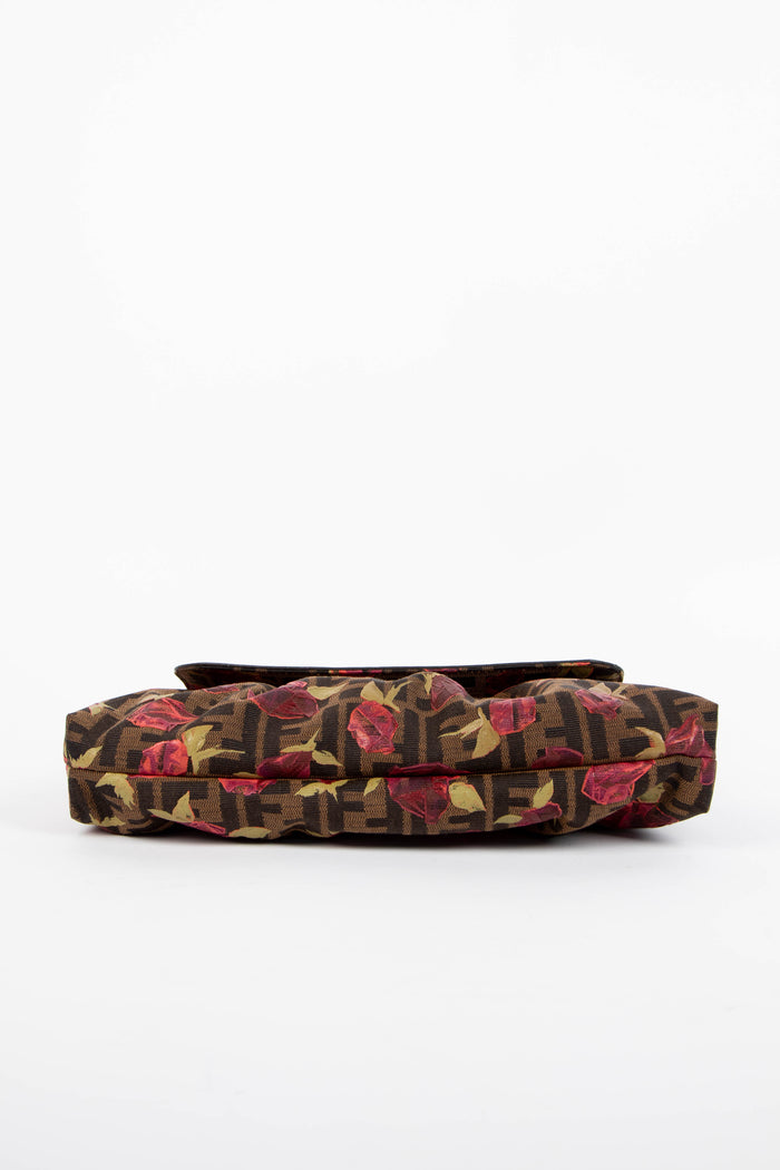 2000s Fendi Rose Embellished Chef Shoulder Bag