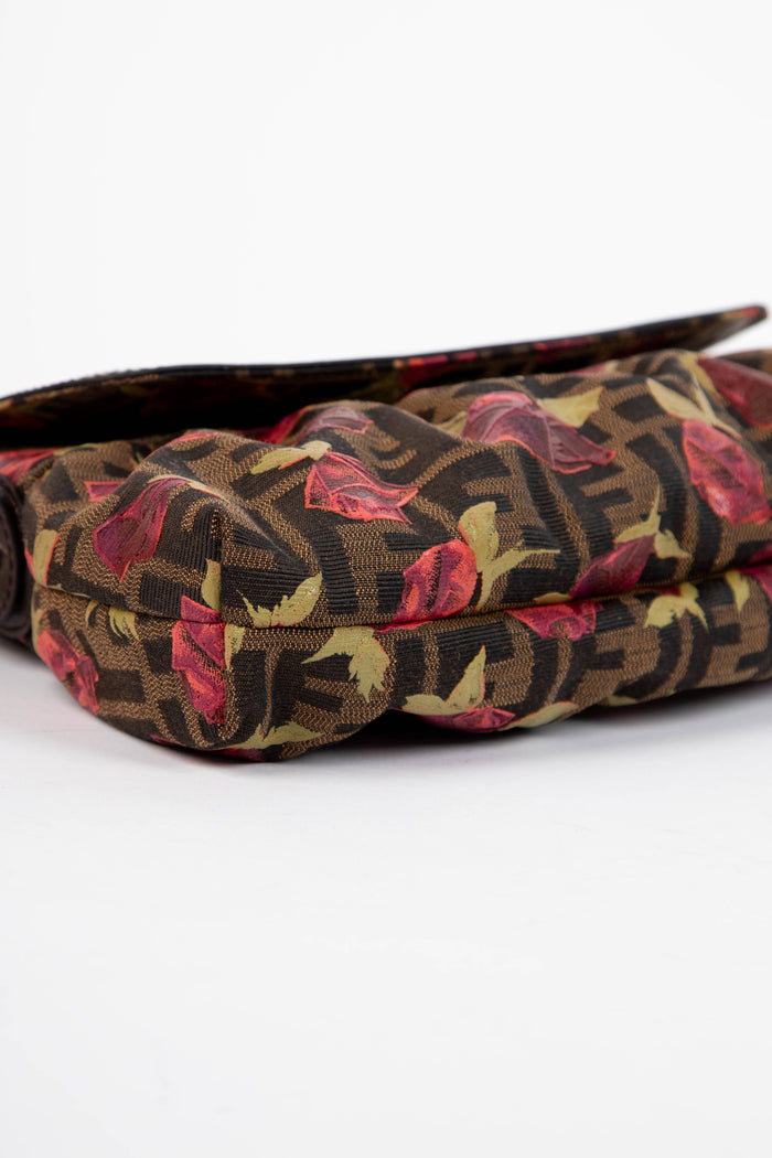 2000s Fendi Rose Embellished Chef Shoulder Bag