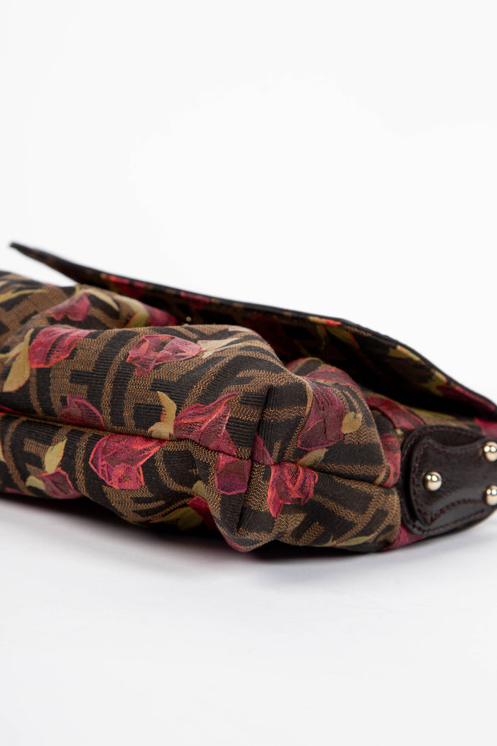 2000s Fendi Rose Embellished Chef Shoulder Bag