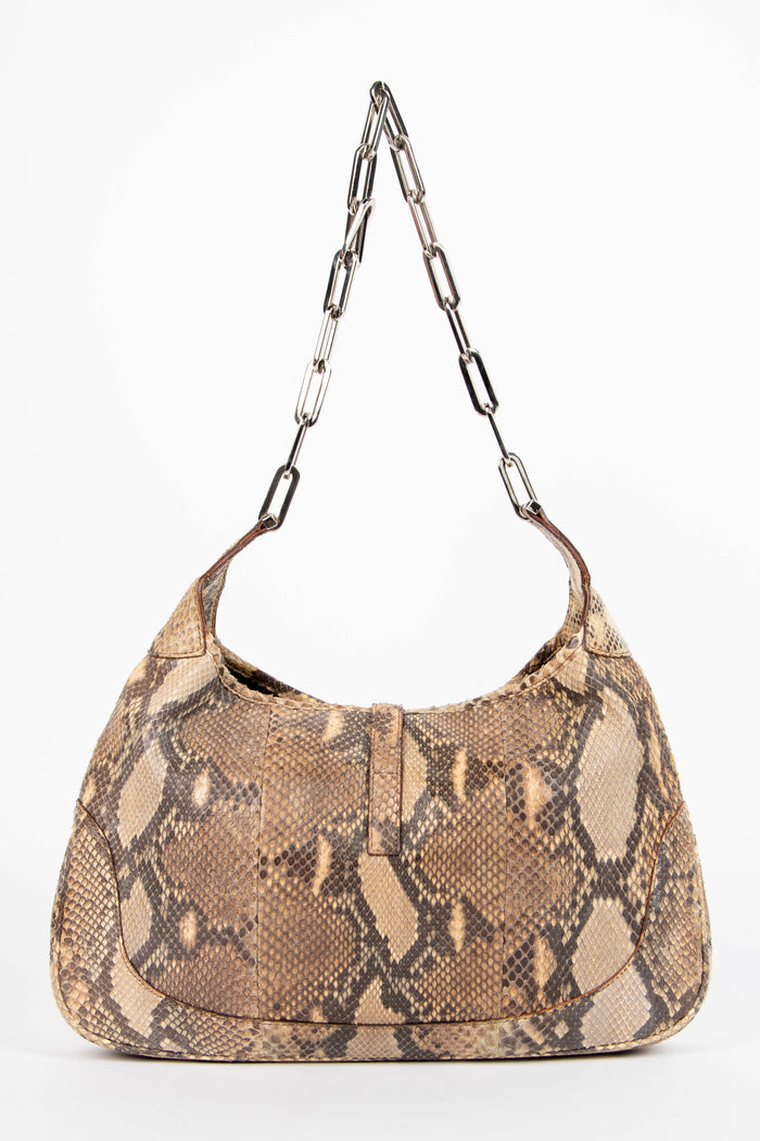 SUPER RARE 2000s Gucci Python Leather Chain Jackie Bag