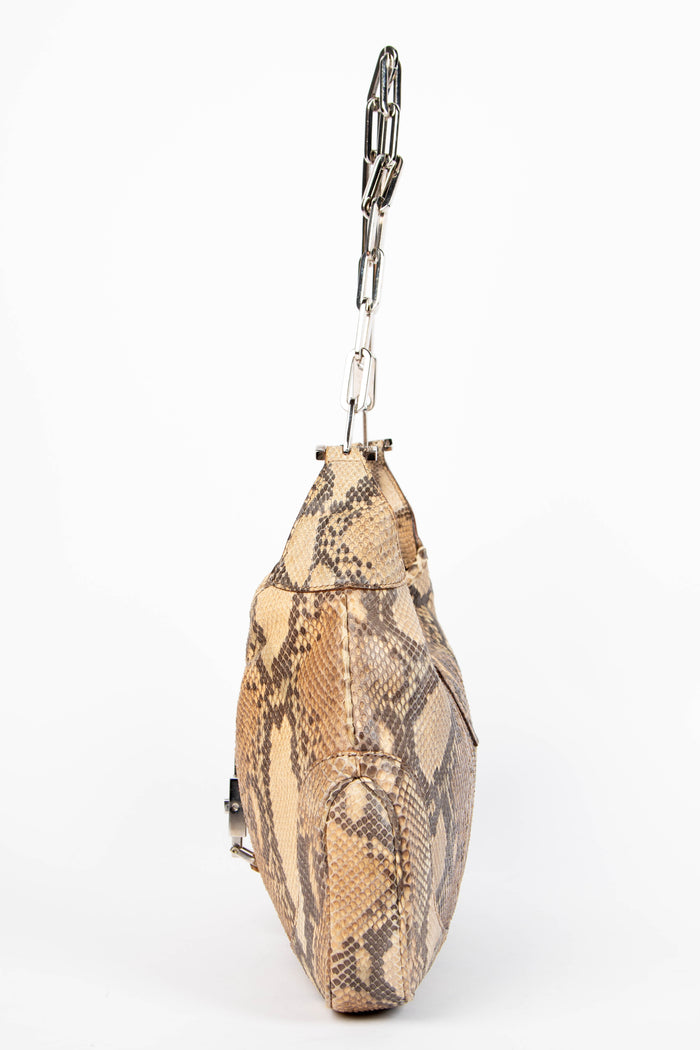 SUPER RARE 2000s Gucci Python Leather Chain Jackie Bag