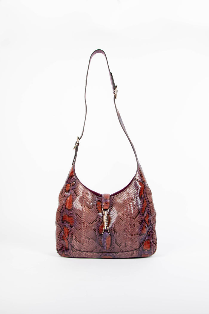 SUPER RARE Gucci Purple Python Leather Jackie Shoulder Bag
